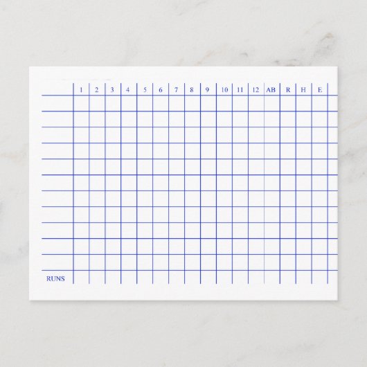 Baseball score kaart. briefkaart (Voorkant)