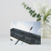 Baseball-scorebord met Amerikaanse vlag Briefkaart (Staand voorkant)