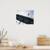 Baseball-scorebord met Amerikaanse vlag Poster (Keuken)