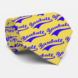 Baseball Script in blauw Stropdas