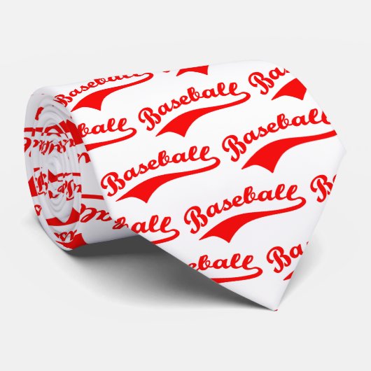 Baseball Script in rood Stropdas (Opgerold)