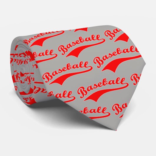 Baseball Script in rood Stropdas (Opgerold)