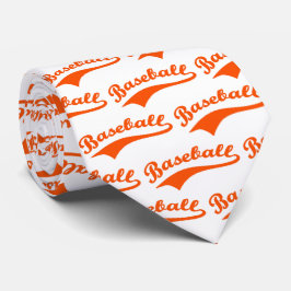Baseball Script in Sinaasappel Stropdas