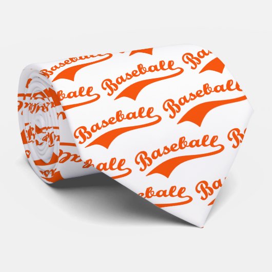 Baseball Script in Sinaasappel Stropdas (Opgerold)