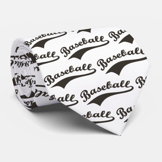 Baseball Script in zwart Stropdas (Opgerold)