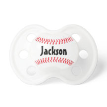 Baseball Seams Custom Baby Name of Text Pacifier