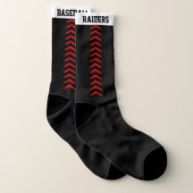 Baseball Seams Custom Team Name of Text Black