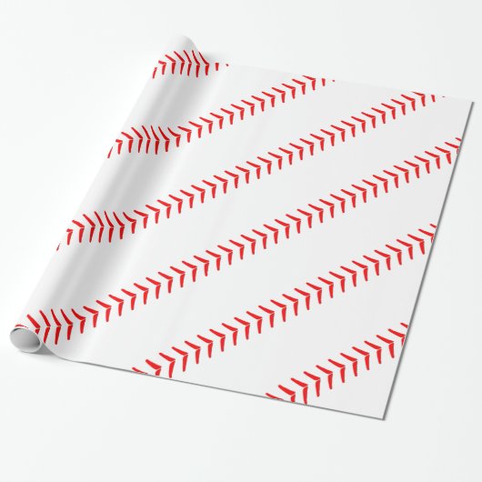 Baseball Seams/Stitches Baseball Gift Paper Cadeaupapier (Uitgerold)