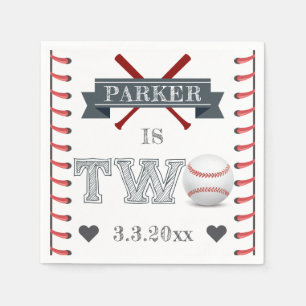 Baseball Second Birthday - persoonlijk Servet