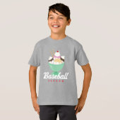 Baseball seizoen Ice Cream Sundae T-shirt (Voorkant volledig)