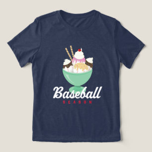 Baseball seizoen Ice Cream Sundae T-shirt