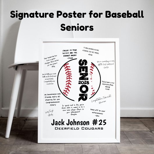 Baseball Senior Night Poster voor handtekeningen