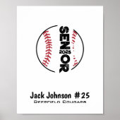 Baseball Senior Night Poster voor handtekeningen (Voorkant)