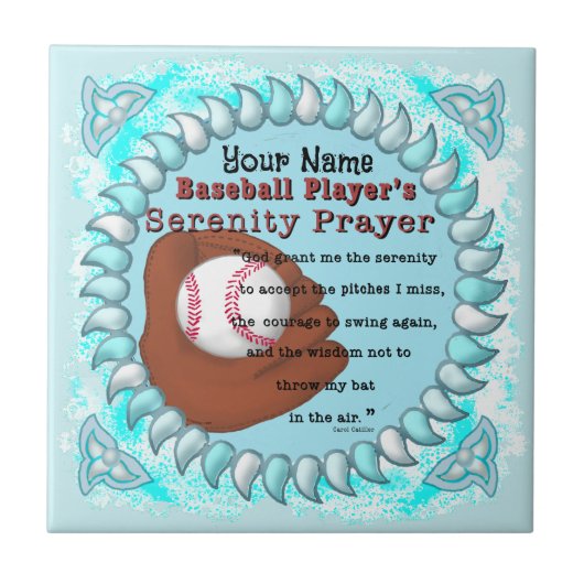 Baseball Serenity Gebed Tegeltje (Voorkant)