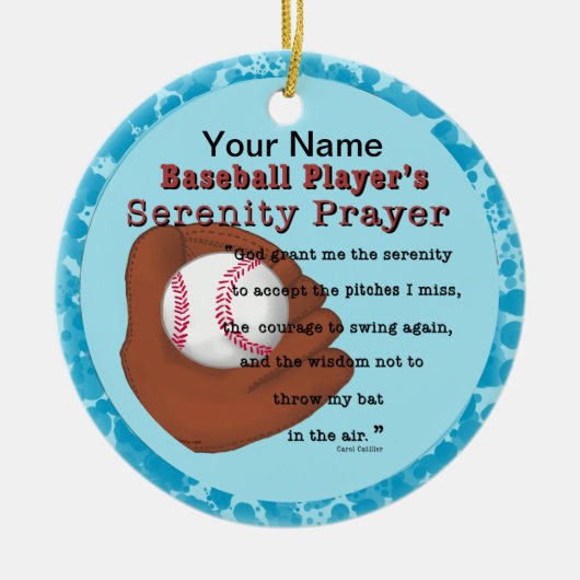 Baseball Serenity Prayer Keramisch Ornament (Voorkant)