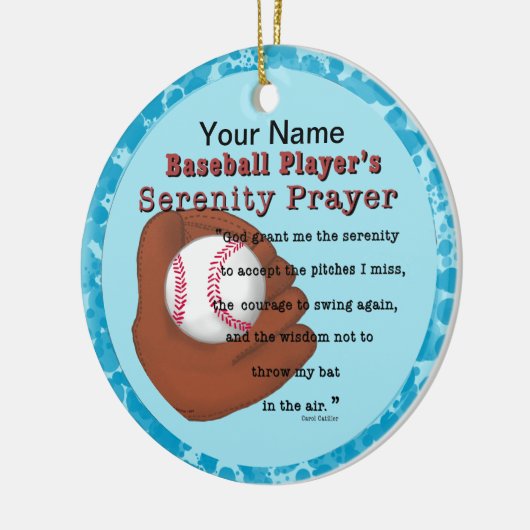 Baseball Serenity Prayer Keramisch Ornament (Links)