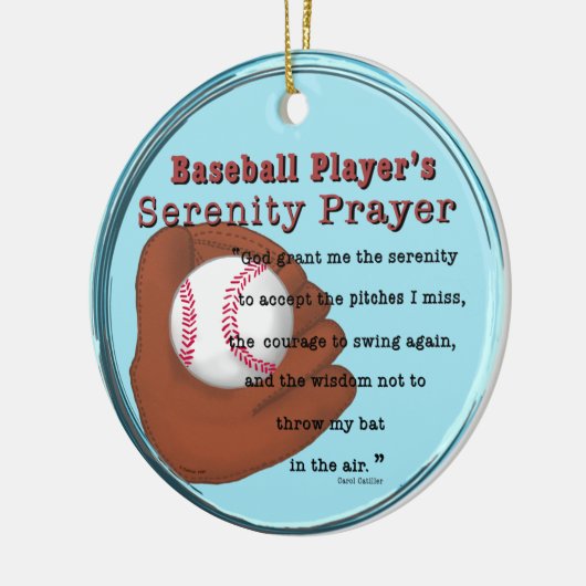 Baseball Serenity Prayer Keramisch Ornament (Links)