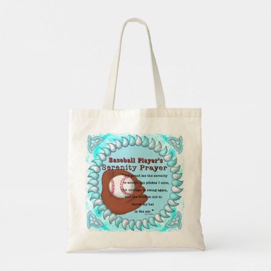 Baseball Serenity Prayer Tote Bag (Achterkant)
