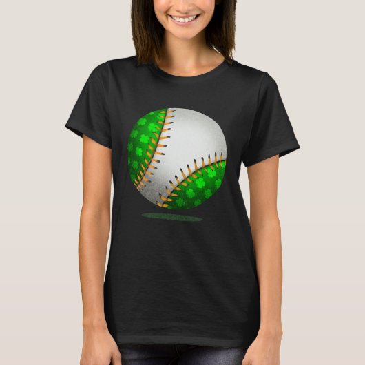Baseball Shamrock Retro St Patricks Day Irish Spor T-shirt (Voorkant)