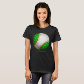 Baseball Shamrock Retro St Patricks Day Irish Spor T-shirt (Voorkant volledig)