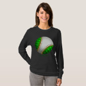Baseball Shamrock Retro St Patricks Day Irish Spor T-shirt (Voorkant volledig)