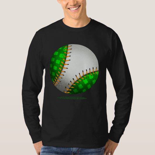 Baseball Shamrock Retro St Patricks Day Irish Spor T-shirt (Voorkant)