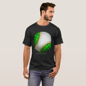 Baseball Shamrock Retro St Patricks Day Irish Spor T-shirt (Voorkant volledig)