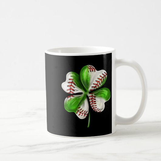 Baseball Shamrock St Patrick's Day Clover With Bas Koffiemok (Rechts)