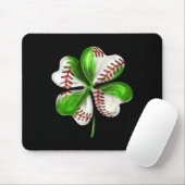 Baseball Shamrock St Patrick's Day Clover With Bas Muismat (Met muis)