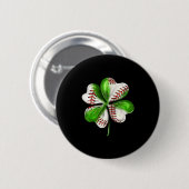 Baseball Shamrock St Patrick's Day Clover With Bas Ronde Button 5,7 Cm (Voorkant /achterkant)