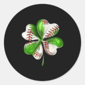 Baseball Shamrock St Patrick's Day Clover With Bas Ronde Sticker (Voorkant)
