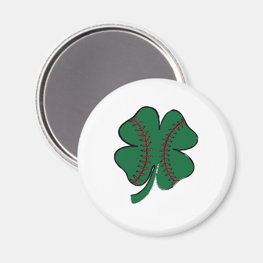  Baseball Shamrock St Patrick's Day Magneet (Voorkant / Achterkant)