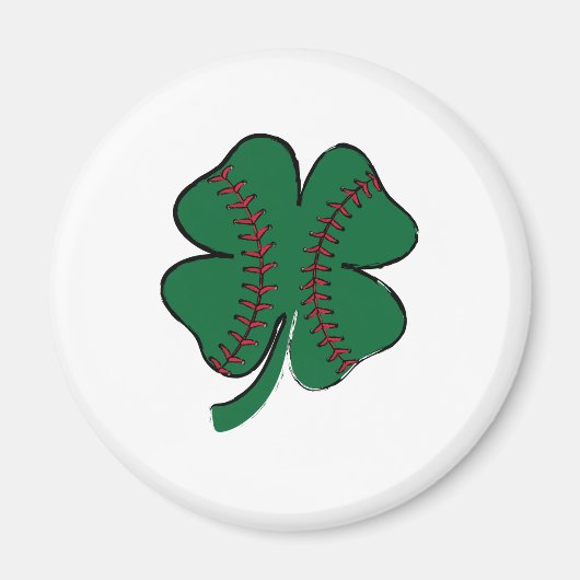  Baseball Shamrock St Patrick's Day Magneet (Voorkant)