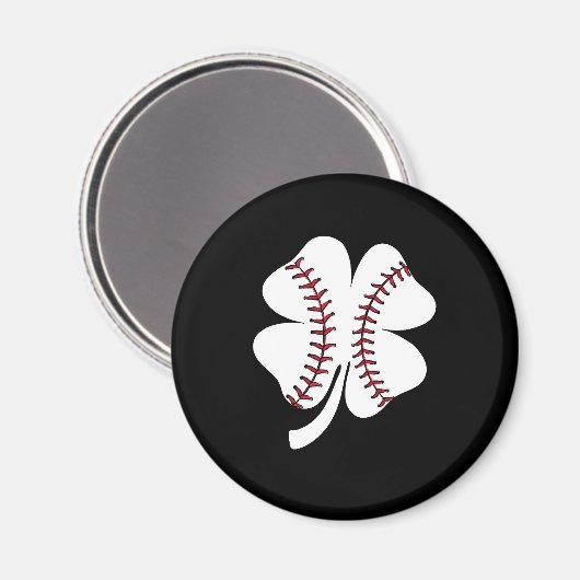 Baseball Shamrock St Patrick's Day Magneet (Voorkant / Achterkant)
