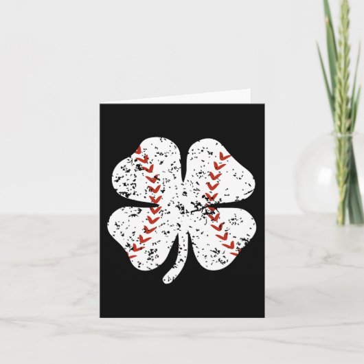 Baseball Shamrock St Patricks Day Pitcher B Kaart (Voorkant)
