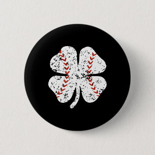 Baseball Shamrock St Patricks Day Pitcher B Ronde Button 5,7 Cm