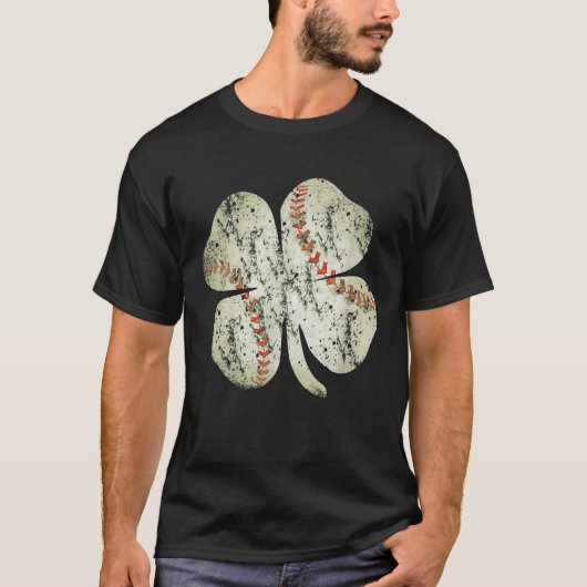 Baseball Shamrock St Patricks Day Pitcher B T-shirt (Voorkant)