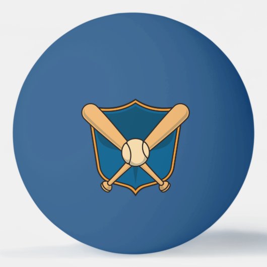 Baseball Shield Blauw Pingpongbal (Voorkant)