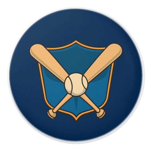 Baseball Shield Keramische Knop (Voorkant)