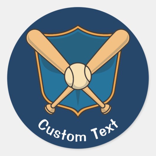 Baseball Shield Ronde Sticker (Voorkant)