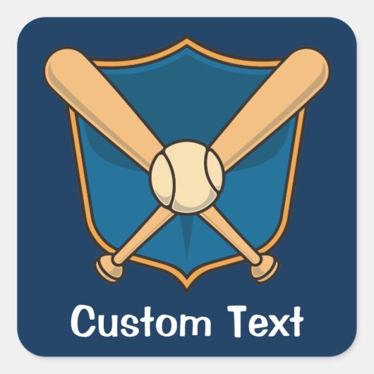 Baseball Shield Vierkante Sticker (Voorkant)