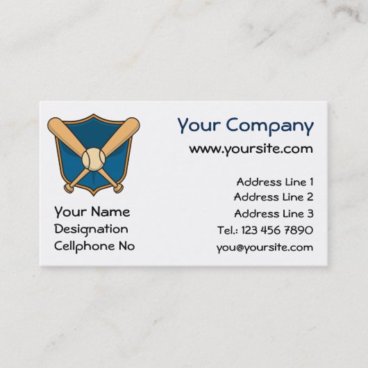 Baseball Shield Visitekaartje (Voorkant)