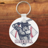 Baseball-Shirten en cadeauobjecten retro Sleutelhanger (Voorkant)