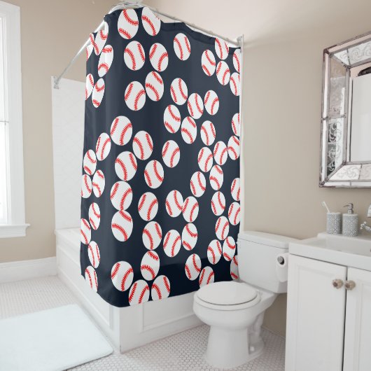 Baseball Showgordijn Douchegordijn (In situ)