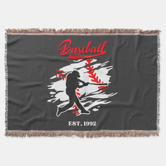 Baseball Silhouette Grafisch Ontwerp – OPGERICHT 1 Deken (Voorkant)