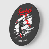 Baseball Silhouette Grafisch Ontwerp – OPGERICHT 1 Grote Klok (Hoek)