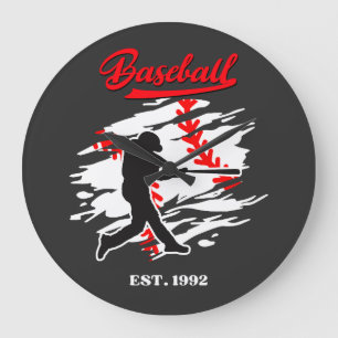 Baseball Silhouette Grafisch Ontwerp – OPGERICHT 1 Grote Klok