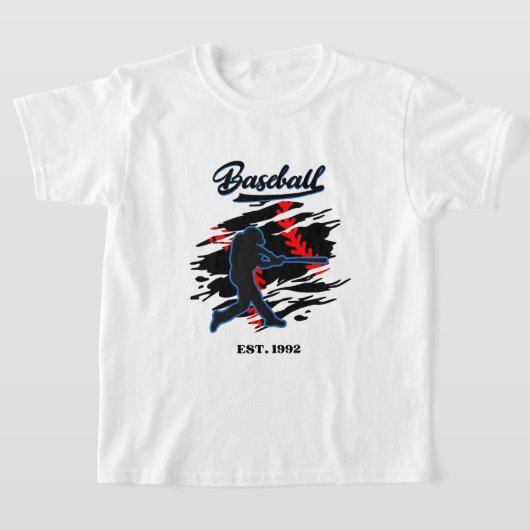 Baseball Silhouette Grafisch Ontwerp – OPGERICHT 1 T-shirt (Laagn)