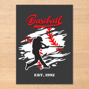 Baseball Silhouette Grafisch Ontwerp – OPGERICHT I Acryl Uitnodigingen