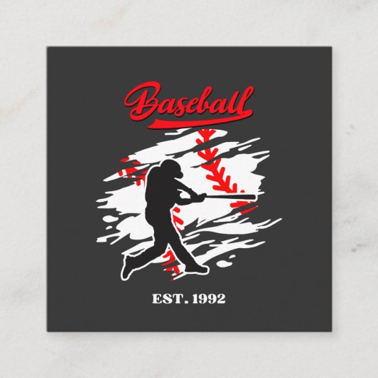 Baseball Silhouette Graphic Design – EST. 1992 Informatiekaartje (Voorkant)